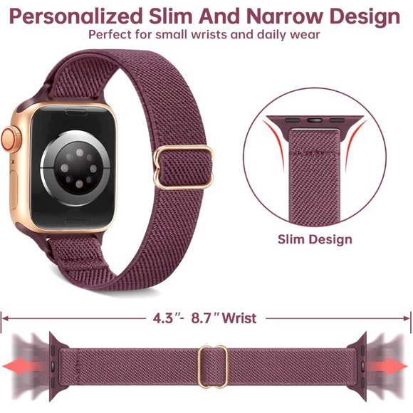 Apple Watch SLIM Nylon Band - BURGUNDY - 38mm/40mm/41mm - Picture 2 of 5